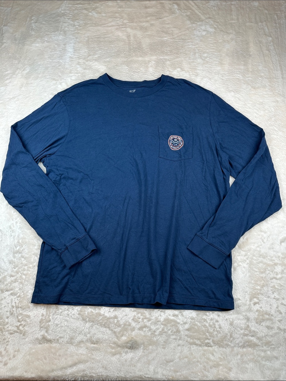 Vineyard Vines Size XL Deep Blue Long-Sleeve Lacrosse Pocket Tee | Sports